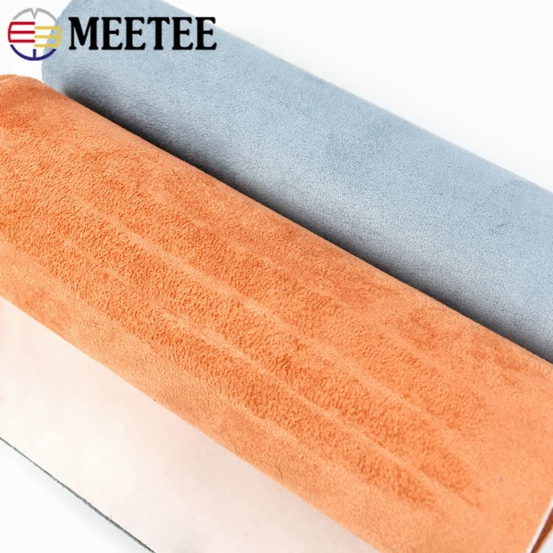 Meetee Car Interior Decor Synthetic Leather Suede Self-adhesive Fabrics Velvet Elasticity Repair Patch Stickers Cloth Patchwork