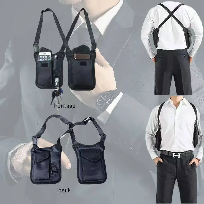 

Invisible backpack, secret agent bag, underarm close-fitting anti-theft mobile phone bag.