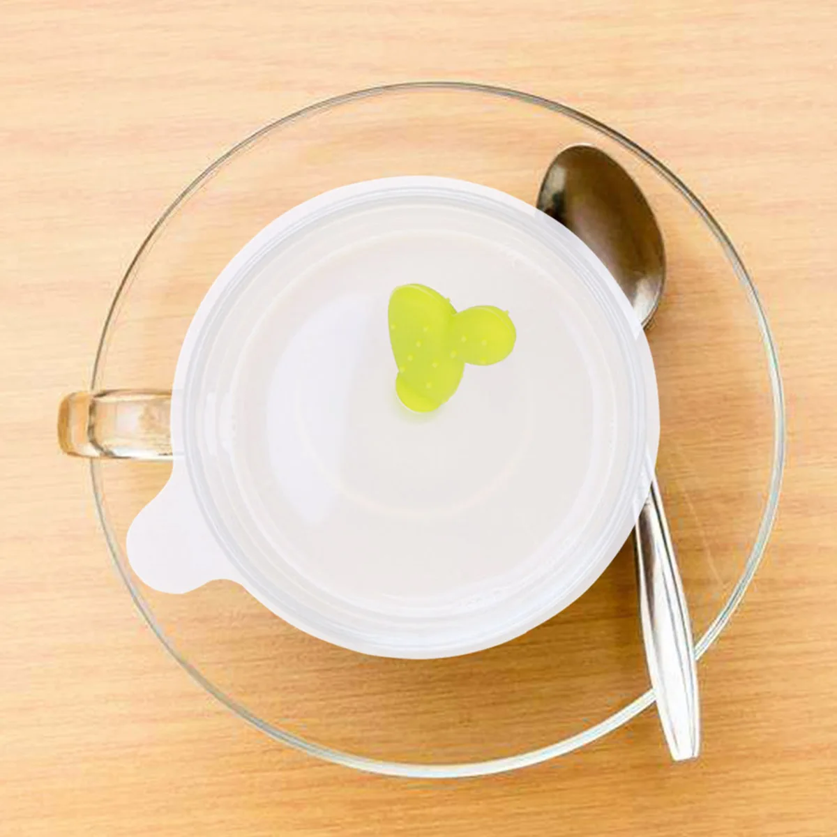 

Creative Food Grade Silicone Cup Cover Lid Cactus Drink Cover for Drinks Mugs Glasses Bowls( , Light