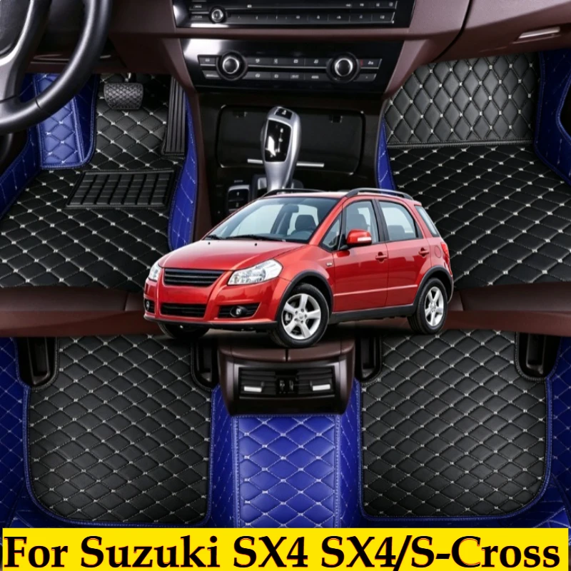 Custom Car floor mats For Suzuki SX4 SX4/S-Cross 2007-2019 Foot  Accessories Carpets Leather Pads Interior Auto Fashion Parts
