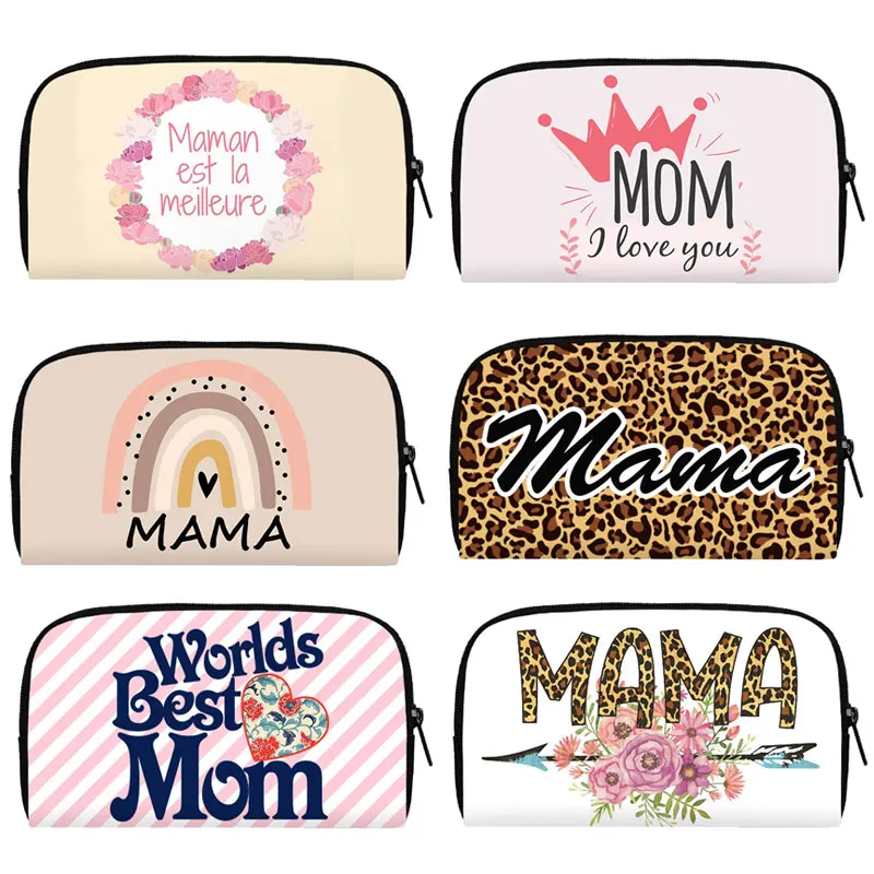 Rainbow Love Mom Print Wallet Mama Women Purses Maman Est La Meilleure Money Bag Card Phone Holder Cute Clutch Long Wallets Gift