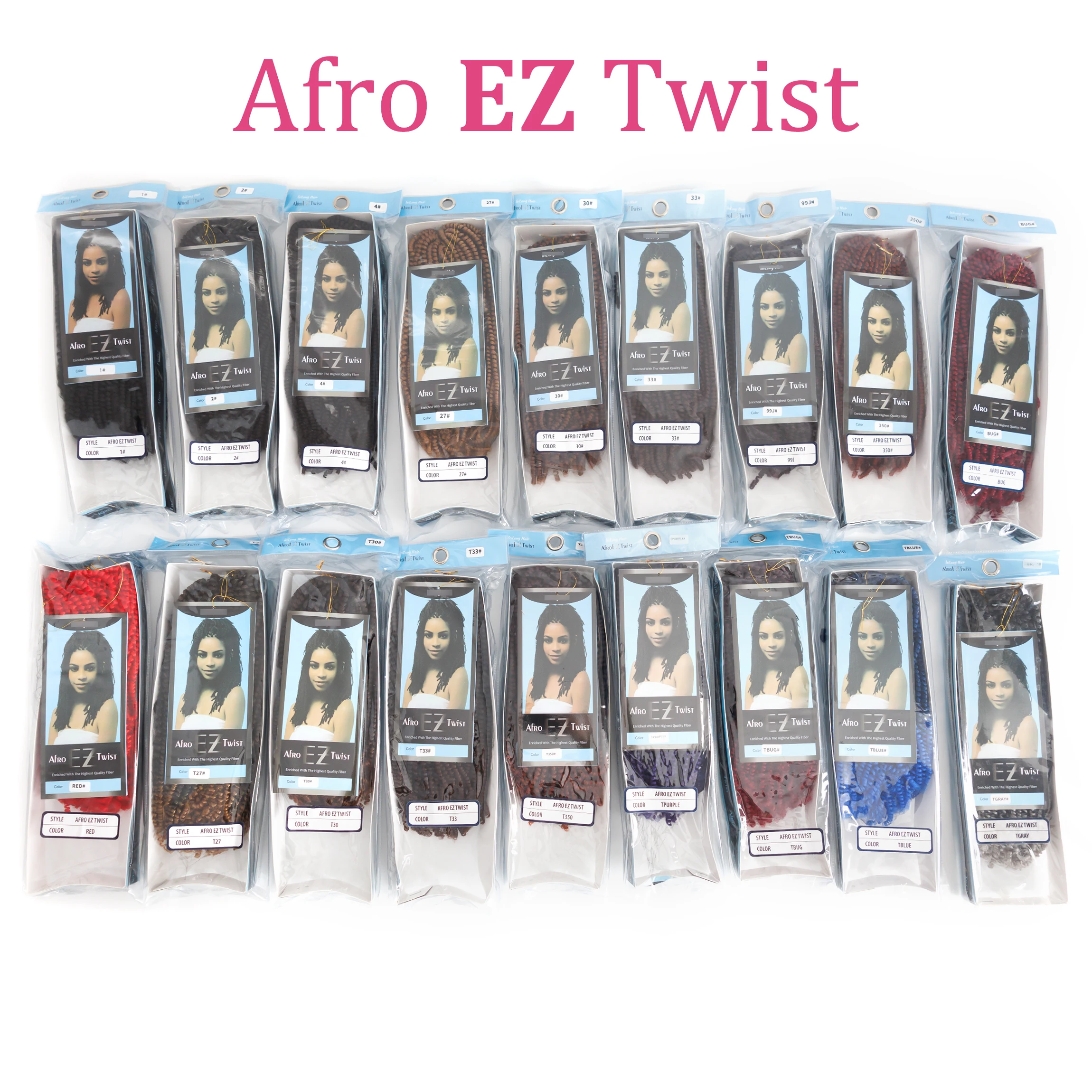 High Temperature Fiber 10 Inch Afro Ez Twist Braid Synthetic Hair Extension Lightweight Kinky Spring Curls for Women