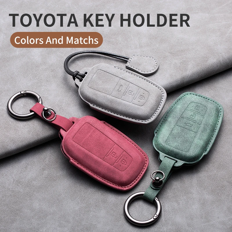 

New Leather Car Remote Key Case Cover Shell For Toyota Prius Camry Corolla Avalon CHR RAV4 Land Cruiser Prado Keyless Key Fob