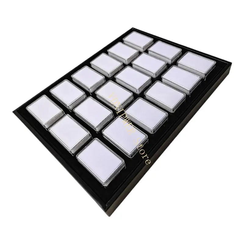 علبة تخزين مواد PU المدمجة المدمجة لمجوهرات أكريليك للمواد البوراتية للأحجار الكريمة والنماذج المصغرة D08E #5