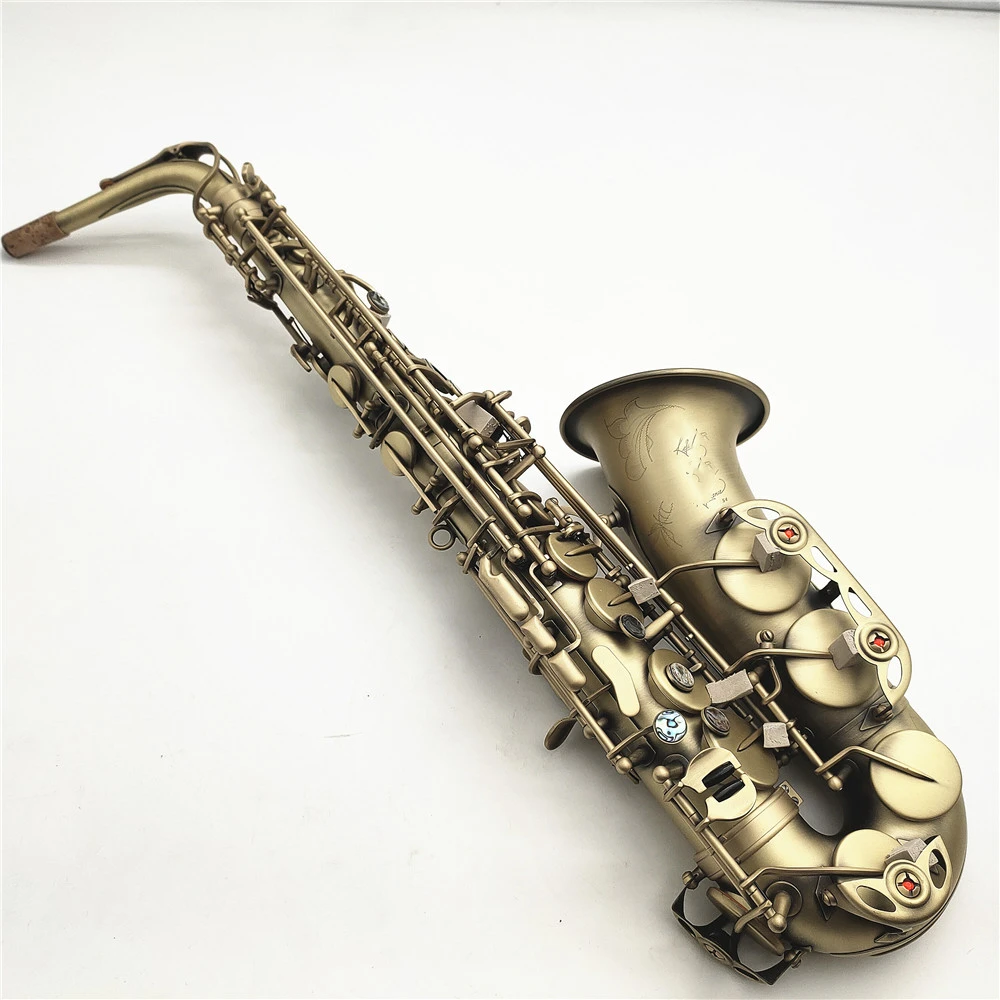 Alto Saxophone R 54 Antique Copper Plated E-flat Professional Musical Instrument With Mouthpiece Reed Neck