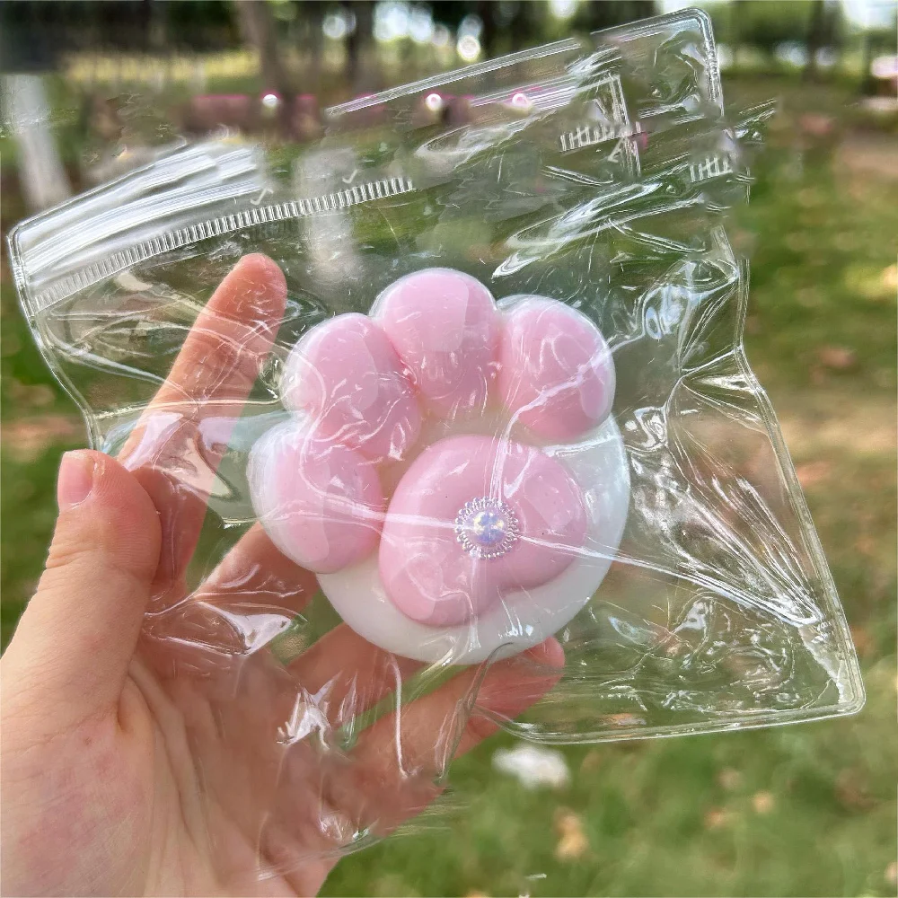 Cartoon Kawaii Plush Cat Paw Pink Bear Paw Fidgeting Pinching Fingertip Fidgety Toys Kids Toys Gifts Cute Girl Squishy Gifts