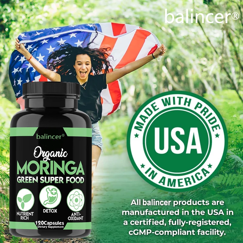 Balincer cápsulas de Moringa, mejora el sistema inmunológico, promueve la circulación saludable, apoya la salud ocular, del cerebro y del sistema digestivo