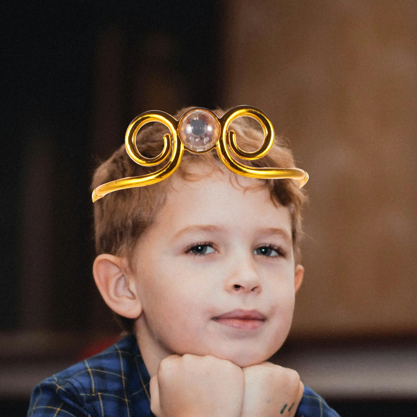 

Wukong Headband Glowing Gold Circlet Kids Plastic Headpiece Adjustable Safe Material for Stage Performance Monkey Costume Wukong