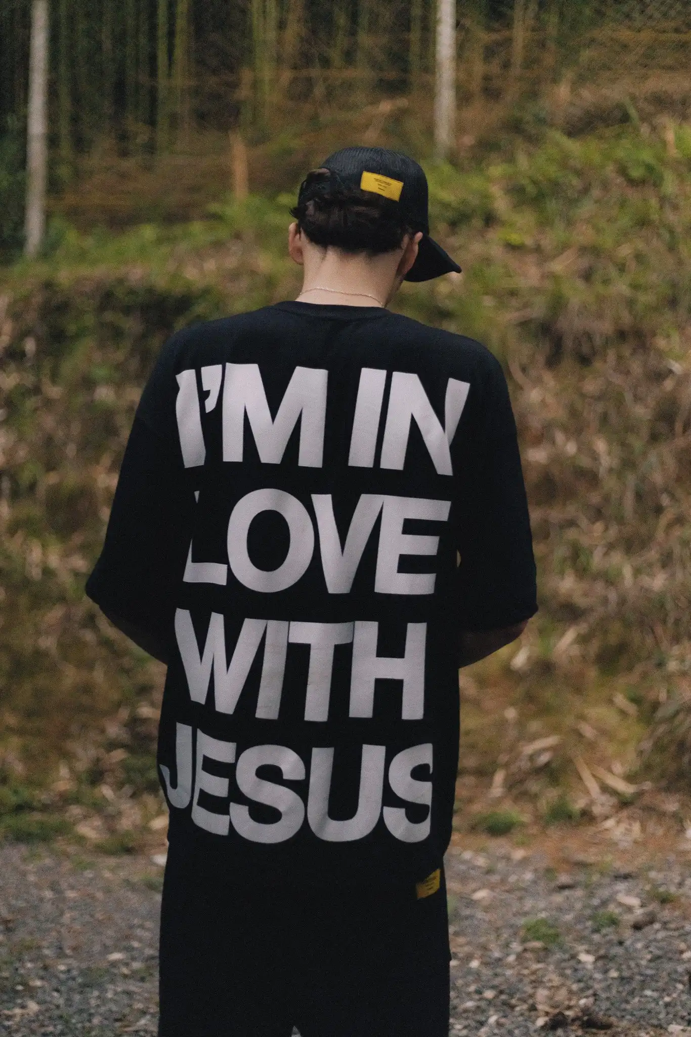 

Amen Classic Men's and Women's Tee CAMISETA PRETA IN LOVE WITH JESUS Print Cotton Round Neck Short Sleeve Casual Sport T Shirt