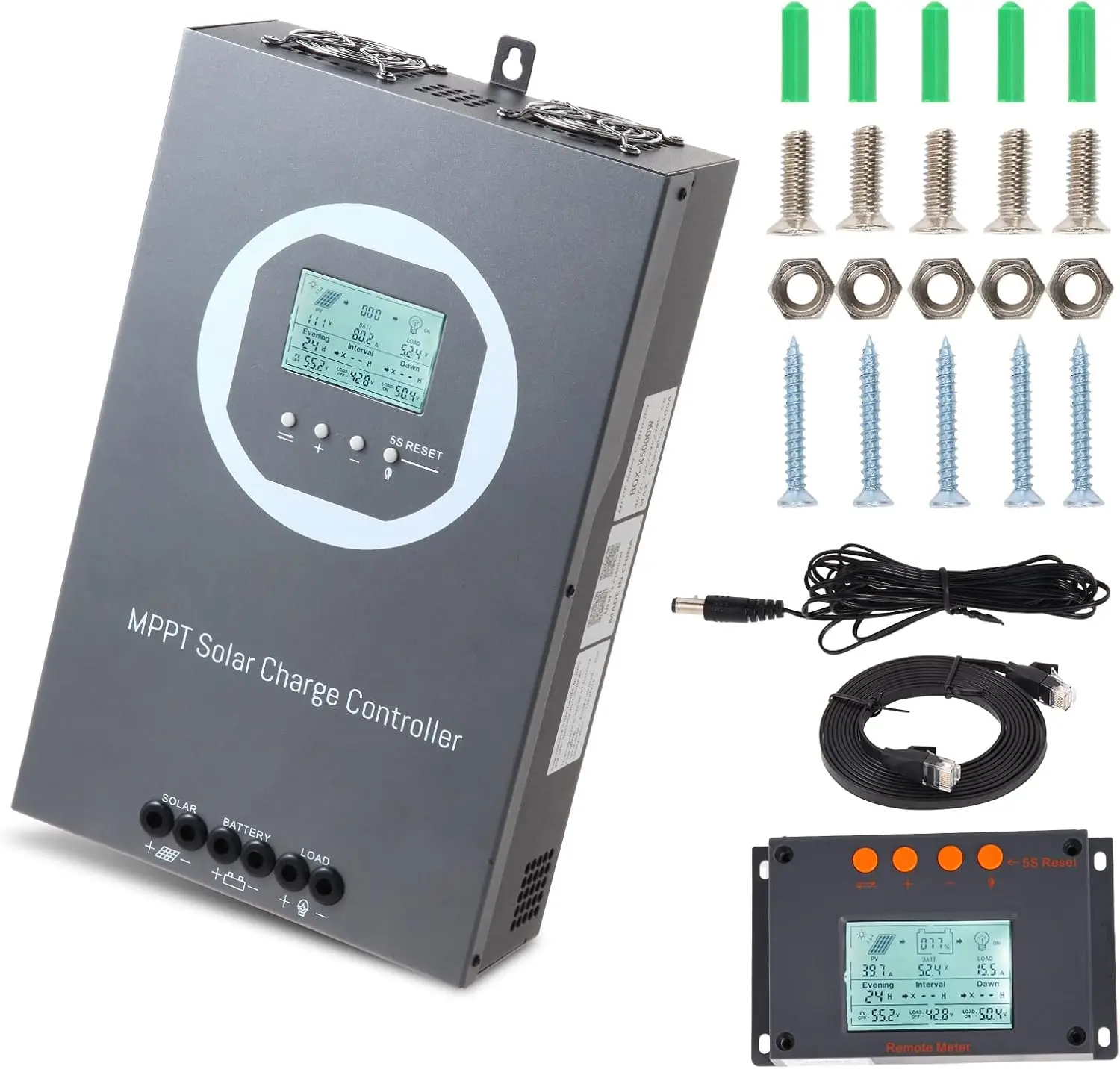 

OOYCYOO 100A MPPT Solar Charge Controller 12V/24V Auto, 100A Solar Panel Regulator Max Input Power 2500W