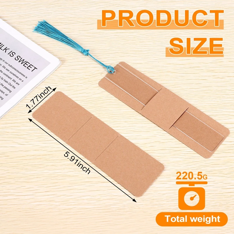 70 Pieces Holder DIY Resin Bookmarks Blank Display Cards For Bookmark Gift Wrapping