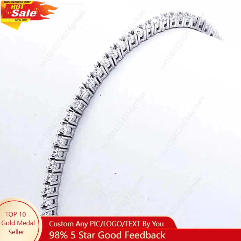 

925 Sterling Silver Plated 18K Rose Gold 16CM To 19CM Tennis Bracelet 2.5MM Zirconia Anniversary Gift