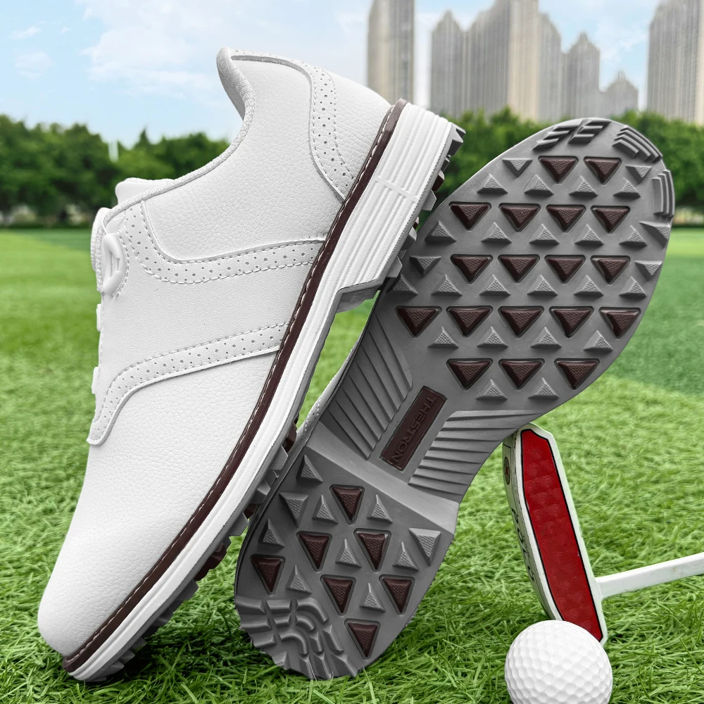 Golf Shoes for Men, Outdoor Fashion, Fitness, Golf Shoes, Lawn Comfort, Anti Slip, Fast Tying, Golf Walking Shoes, Sizes 39-50