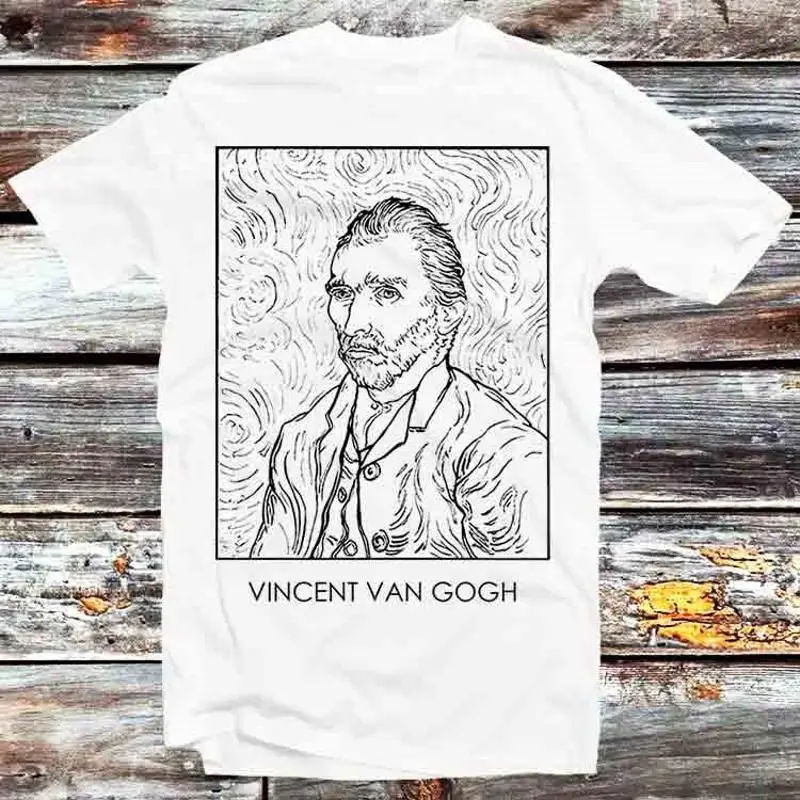 

Vincent Van Gogh Self Portrait One Line Abstract Art T Shirt B1383