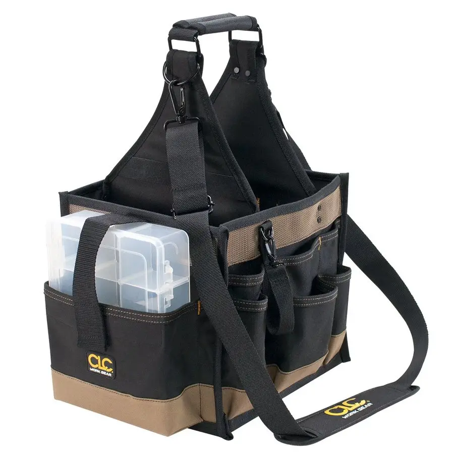 Custom LeatherCraft 1528 Large Electrical and Maintenance Tool Carrier, Black