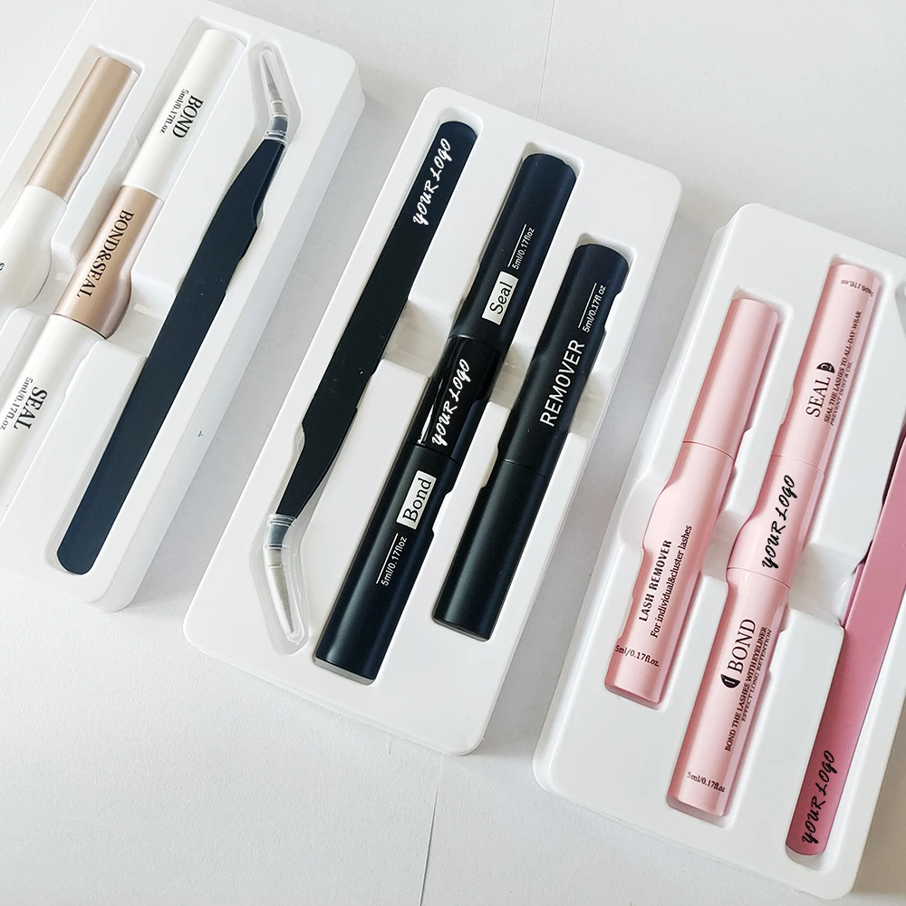 Custom Eyelash Glue Kit 2026 NEW Bond and Seal Lash Remover Tweezer Makeup Tool Set Long Lasting Glue for Eyelashes Use at Home
