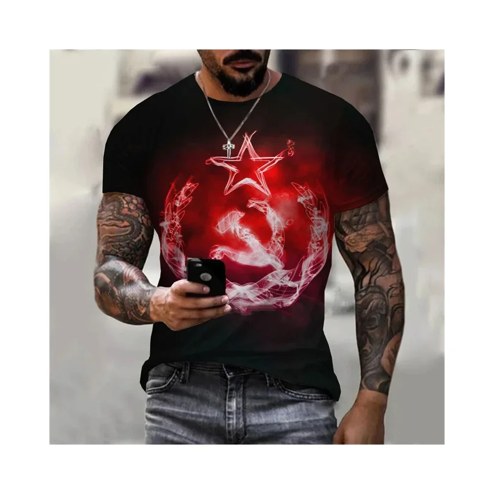 Russland CCCP 3D-gedruckte T-Shirts für Männer und Frauen Kleidung UdSSR Sowjetunion Herren Kurzarm-T-Shirt Moskau Herren-T-Shirts Übergroße Oberteile – Detail 7