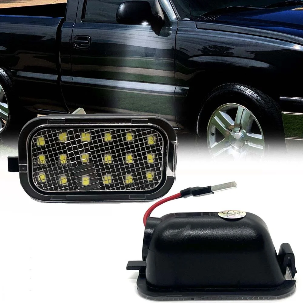 Luz LED para espejo lateral, lámpara para Cadillac Escalade Chevrolet Avalanche, Suburban Tahoe GMC Sierra Yukon 2007-2014, 2 uds.
