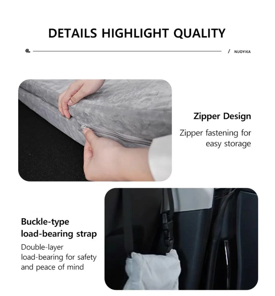 Car Mattress for Camping Trunk Memory Foam Mattress Foldable Memory Foam Car Bed Non-Slip Design for Tesla Model Y 3 2021-2026