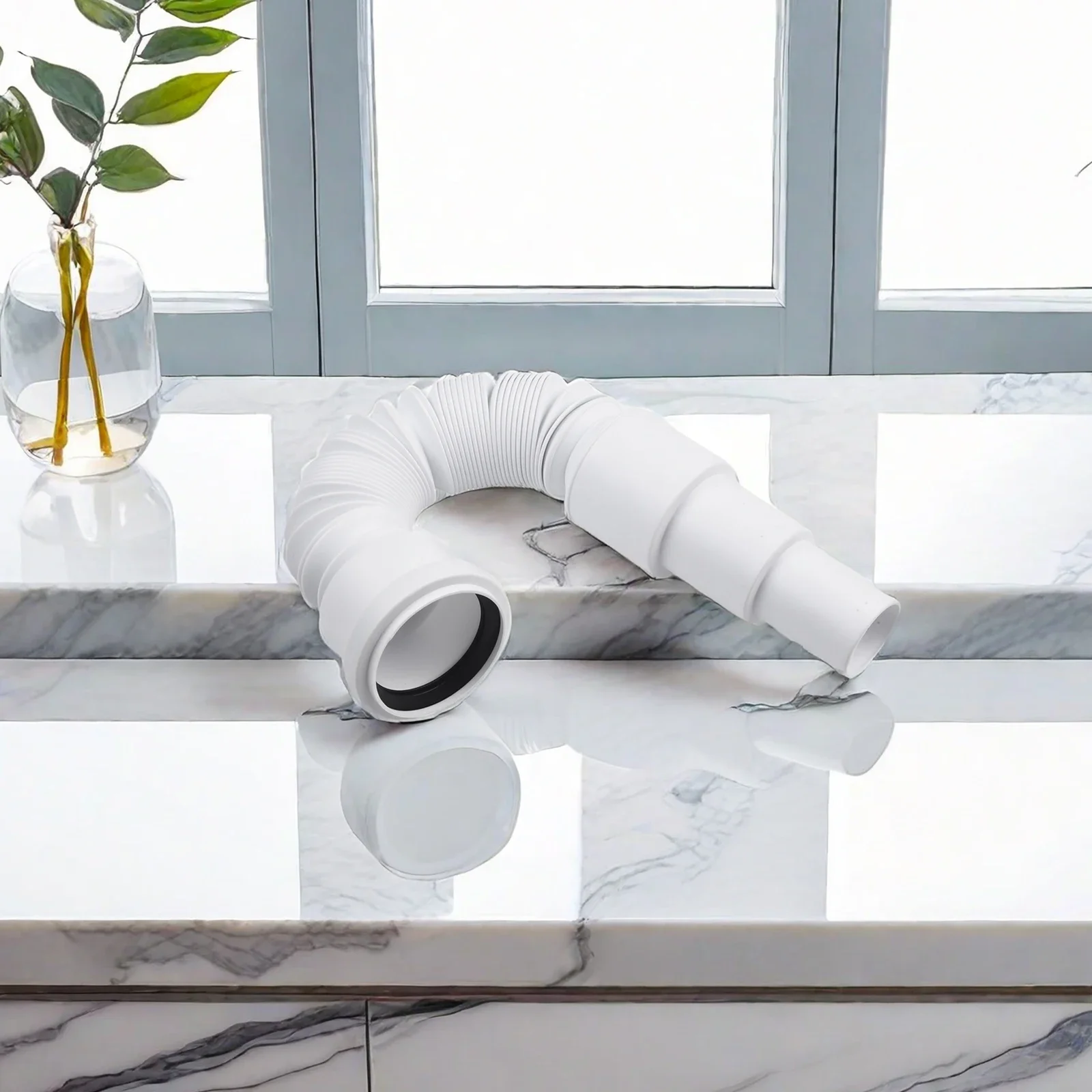 Sleek Design Extendable Drainage System In Grey For Bathrooms Dimensions Diameter 50mm X Total Length One Meter