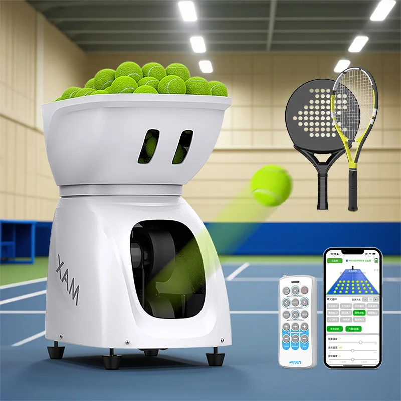 

Professional PUSUN PT Max B Tennis Training Machine Designed for Small Court APP Control Tennis Ball Launcher for Indoor Use