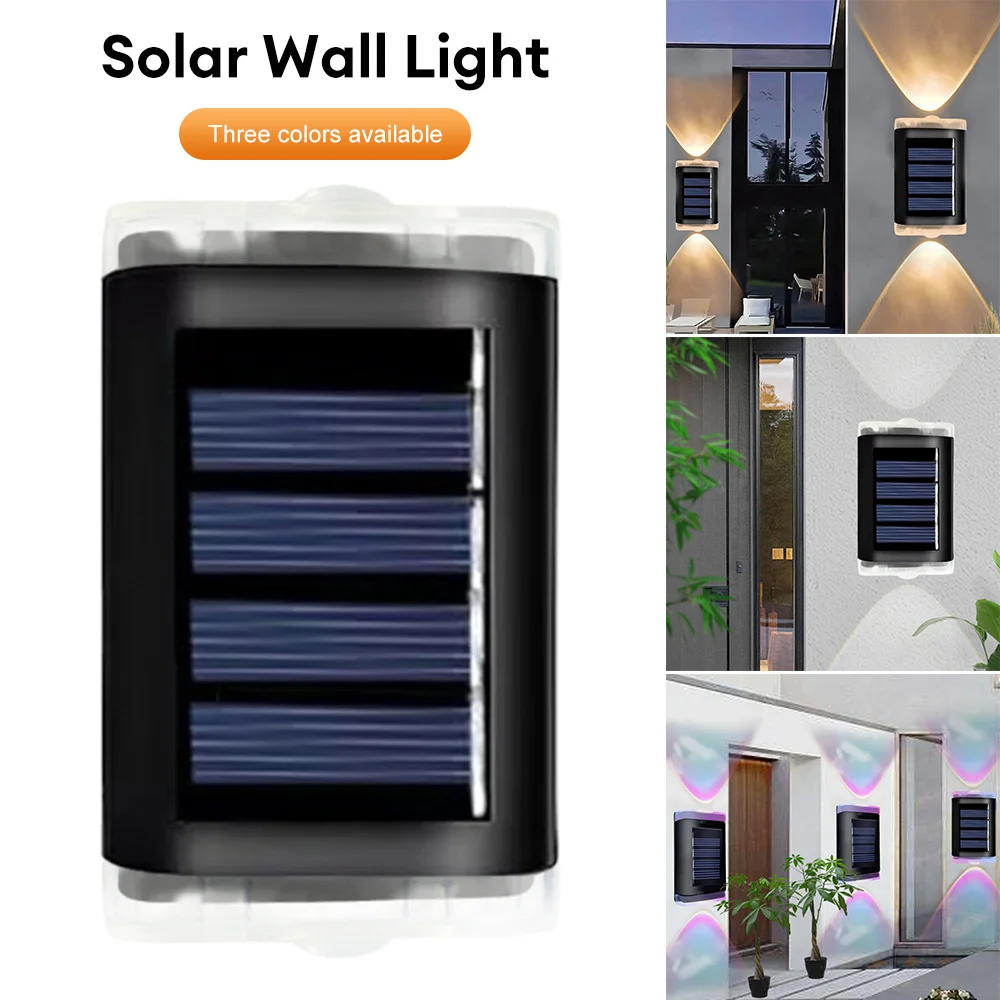 

LED Solar Wall Lamp Outdoor Waterproof Wall Fence Light Wiring Free Warm/white/colorful Light Wall Wash Light for Garden Yard