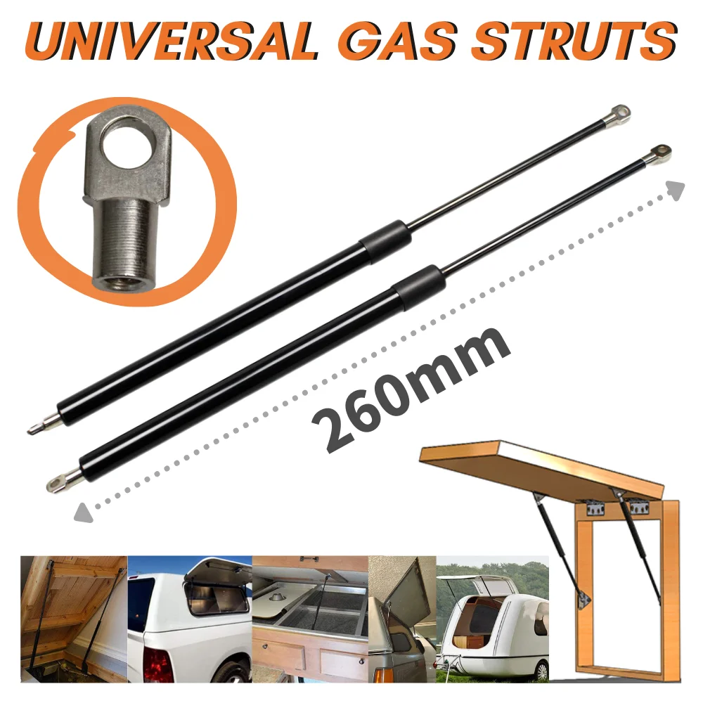 

2pcs 260mm 150N-900N Car Struts Bonnet Hood Rear Trunk Tailgate Boot Shock Lift Strut Support Bar Gas Spring Bus Bed Boat Window