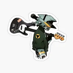 Flcl Guitar 5PCS Stickers for Living Room Home Wall Decorations Cartoon Decor Cute Car Print Bumper Anime Luggage Background