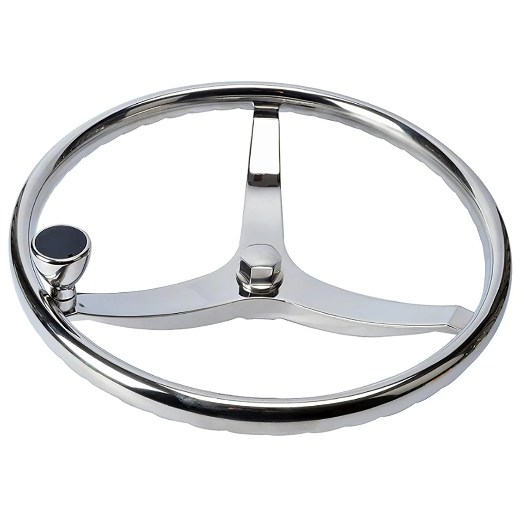 

Boats Yacht Marine Accessories 304 316 Stainless Steel 3 Spoke Polished Boat Steering Wheel