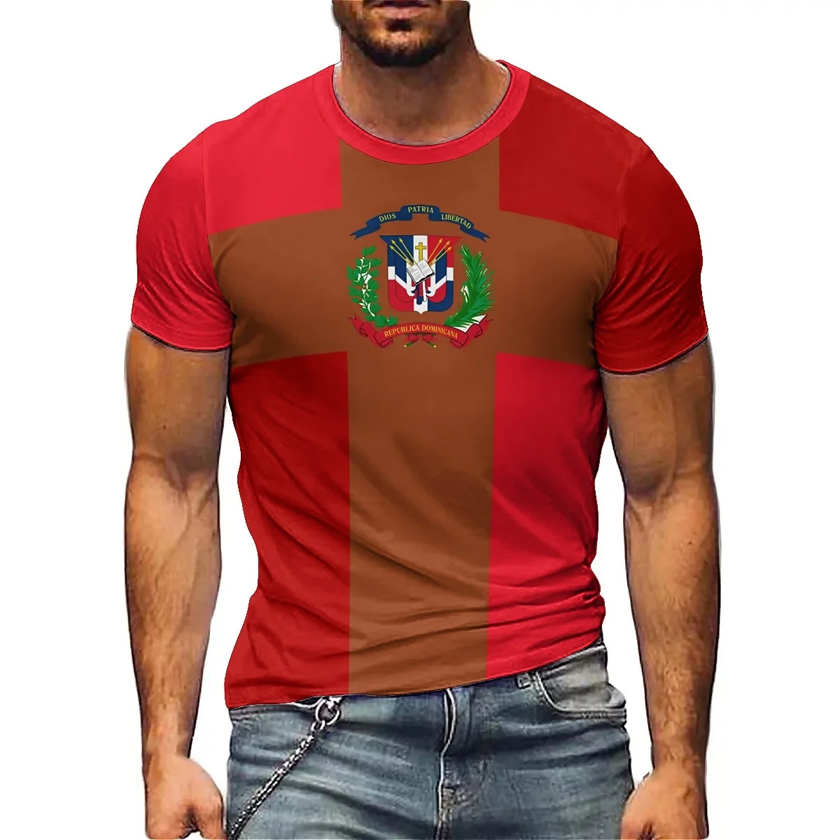 

2027 New Luxury High-End Men's 3D Printed Short Sleeve T-Shirt - Worker Style