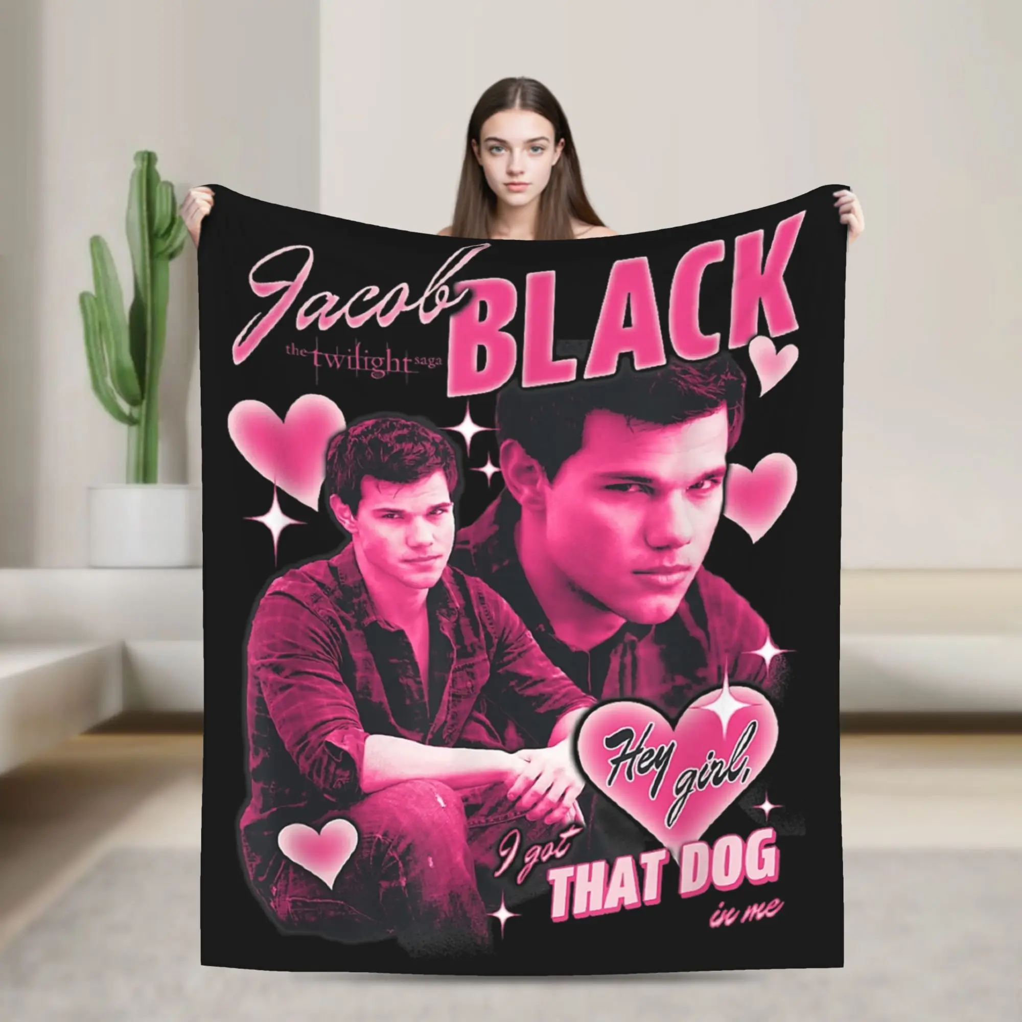 Twilight Jacob Black Blankets Coral Fleece Plush Decoration  Multi-function Thin Throw Blanket for Home Car Bedspreads