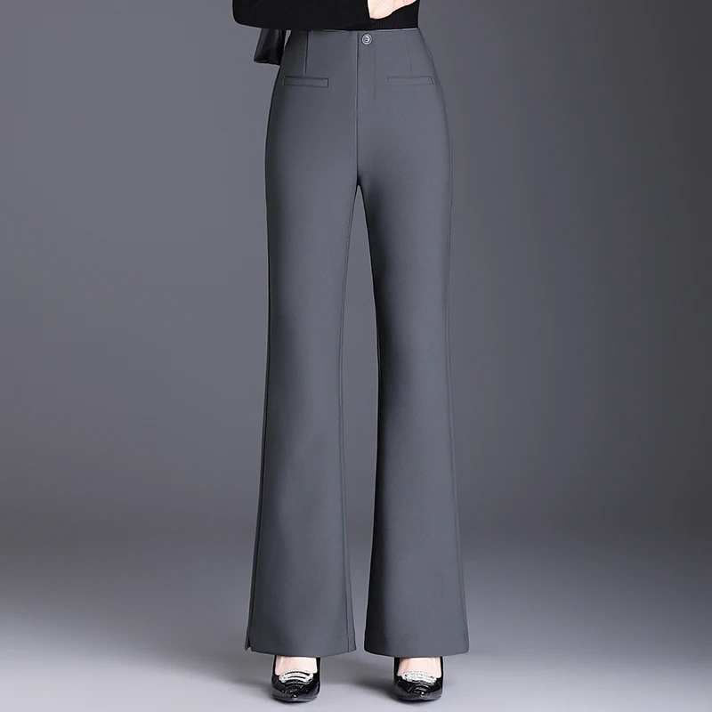 

ay Suit Pants High Waist Bell Bot Women's Faion Spring Autumn Casual High Waist Slimming Trousers with Slits