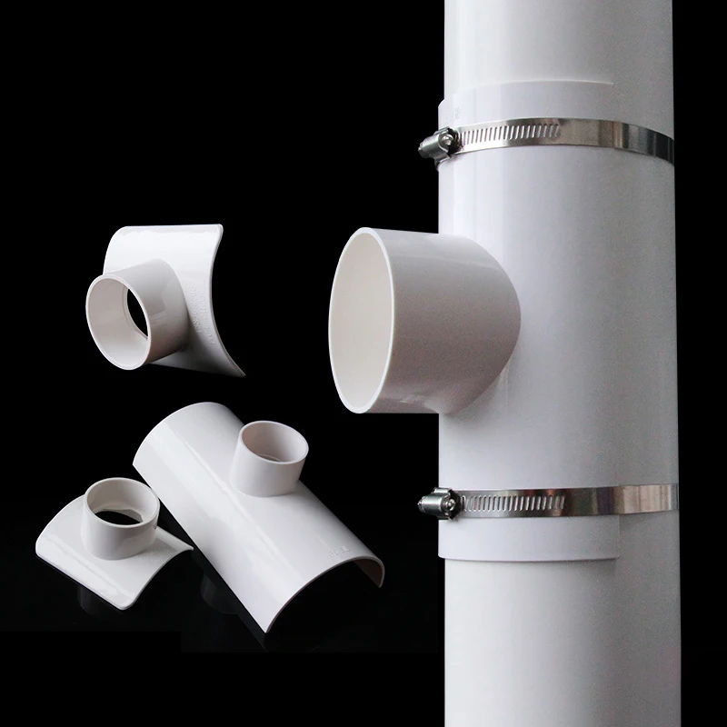 50~200mm PVC Open Tee Pipe Joint Repair Patch Drain Pipe Adapter Tube Connectors Home Outdoor Industrial Plumbing Accessories