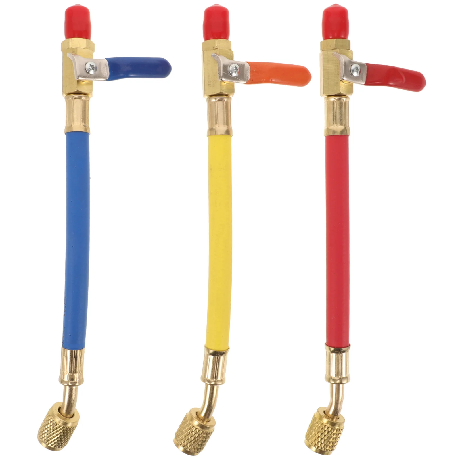 

3 шт., набор шаровых клапанов для зарядки хладагента Hvac, красный, желтый, синий, устойчивый к высоким давлению, кондиционер, обслуживание