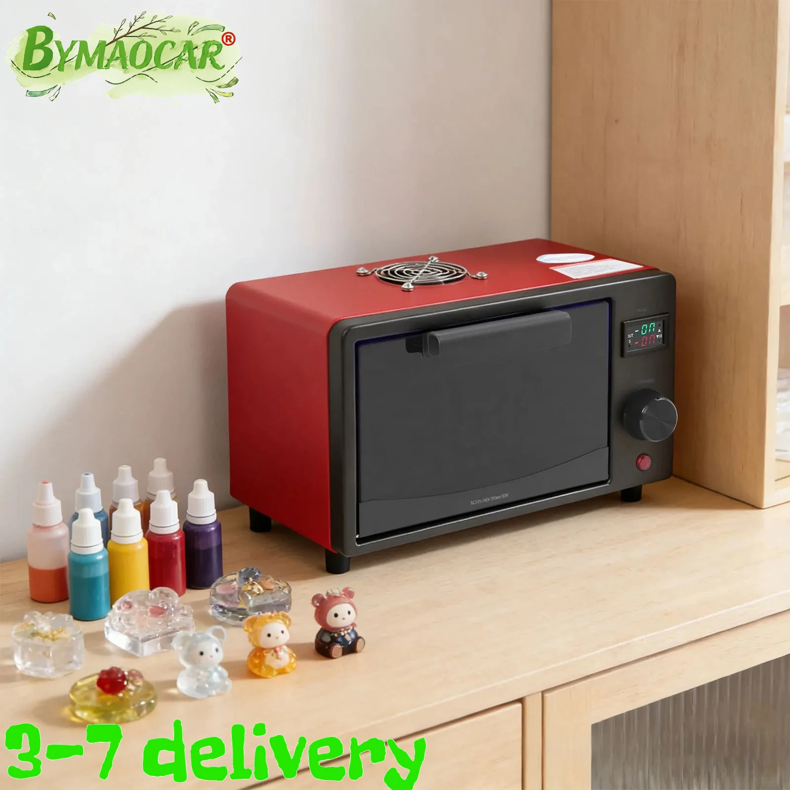 

UV Resin Curing Box, 32.5x19.5x18cm Red, 80 LED 395nm UV Curing Light Station, Fast Curing for Resin Jewelry Coasters Trays Crafts, Adjustable Timer Setting, PC Material, Cooling Fan