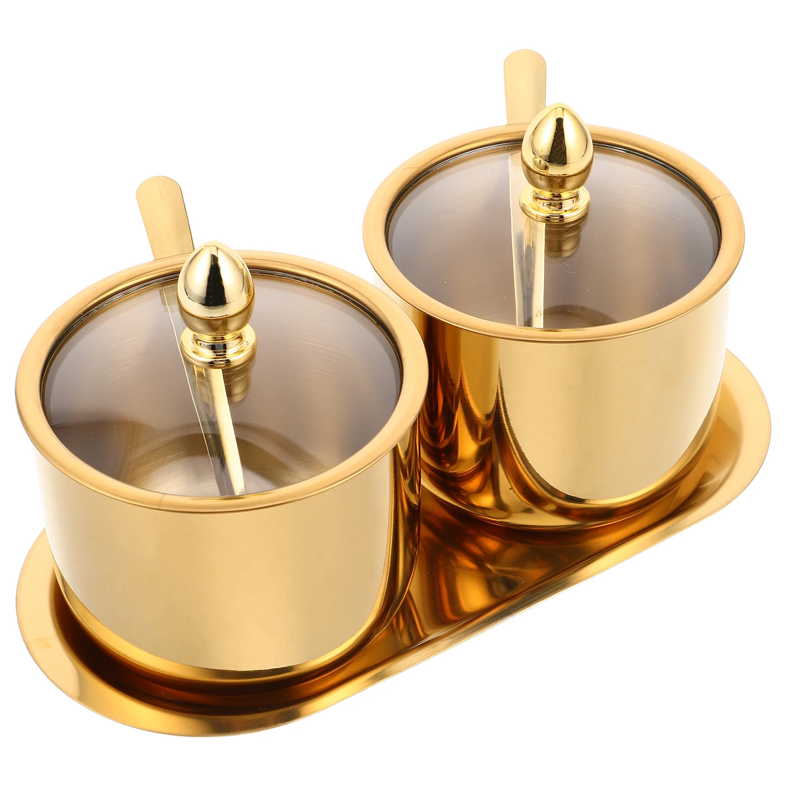 

Seasoning Jar Set Sauce Container Stainess Salt and Spice Storage Stainless Sugar Bowl