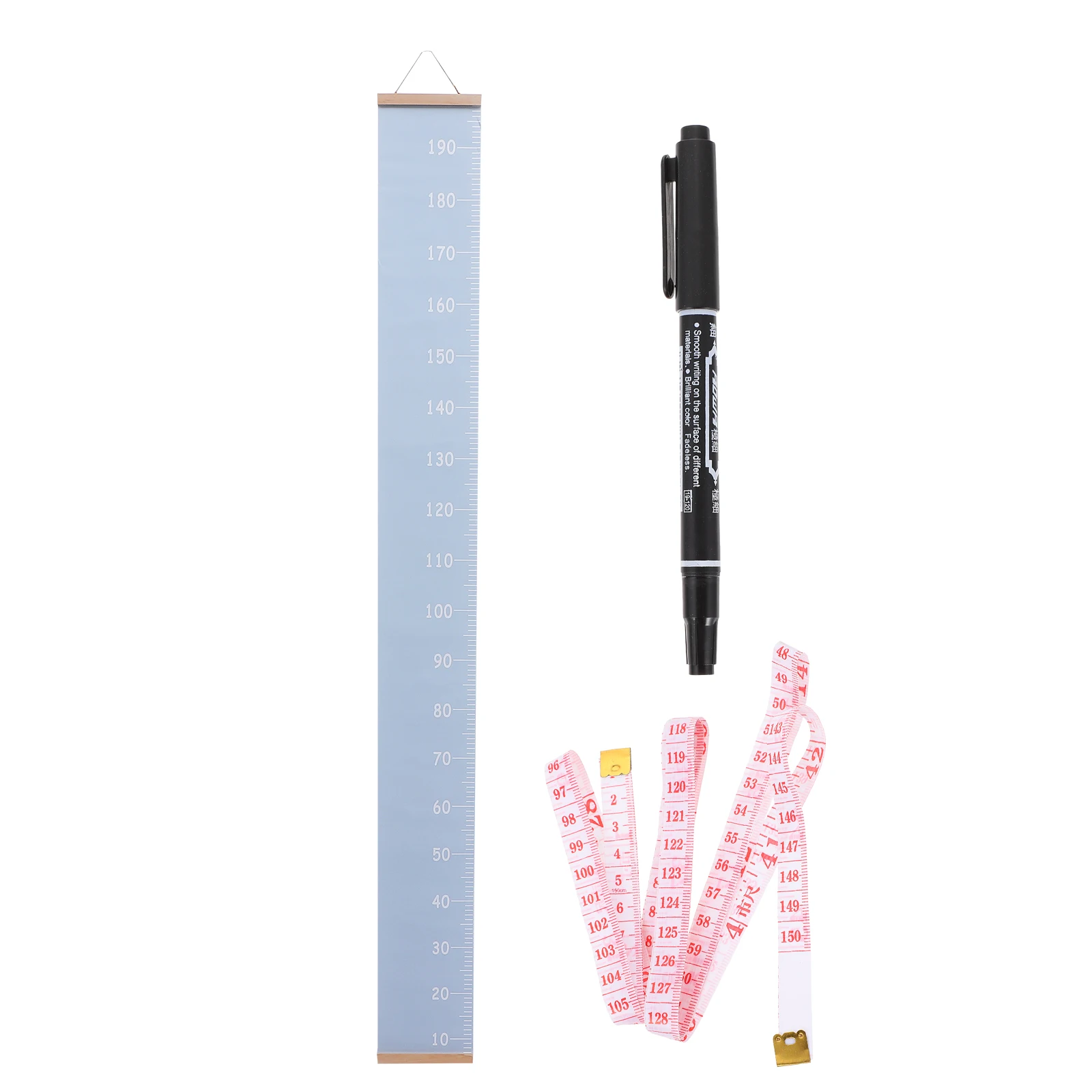 

Creative Kids Growth Height Measuring Ruler Wall Hanging Canvas Ruler Easy Stretchable Portable Home Decoration Blue