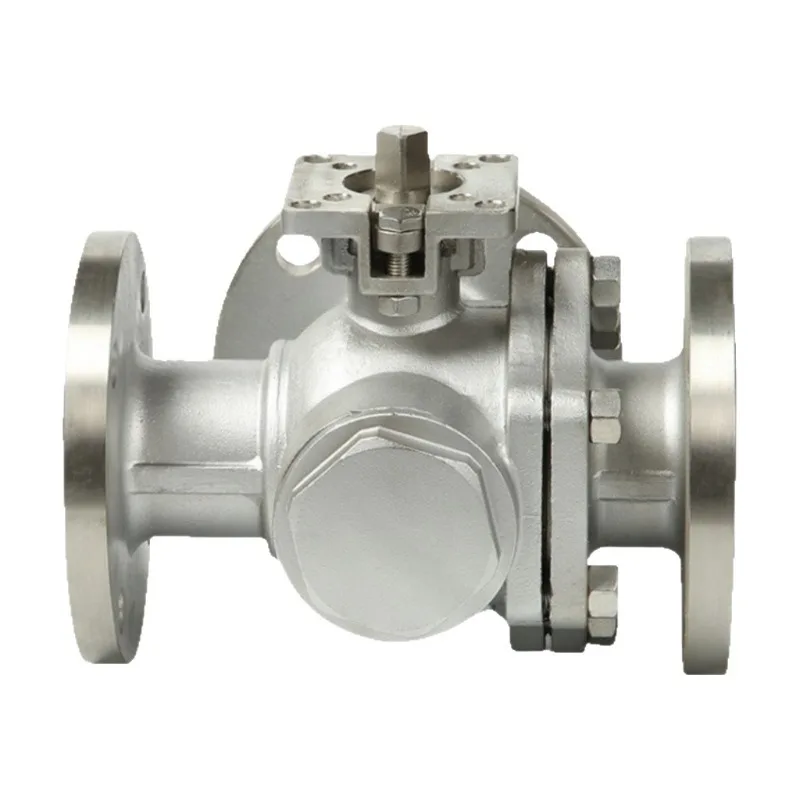 

Stainless steel three-way flanged ball valve 304 stainless steel manual reversing
