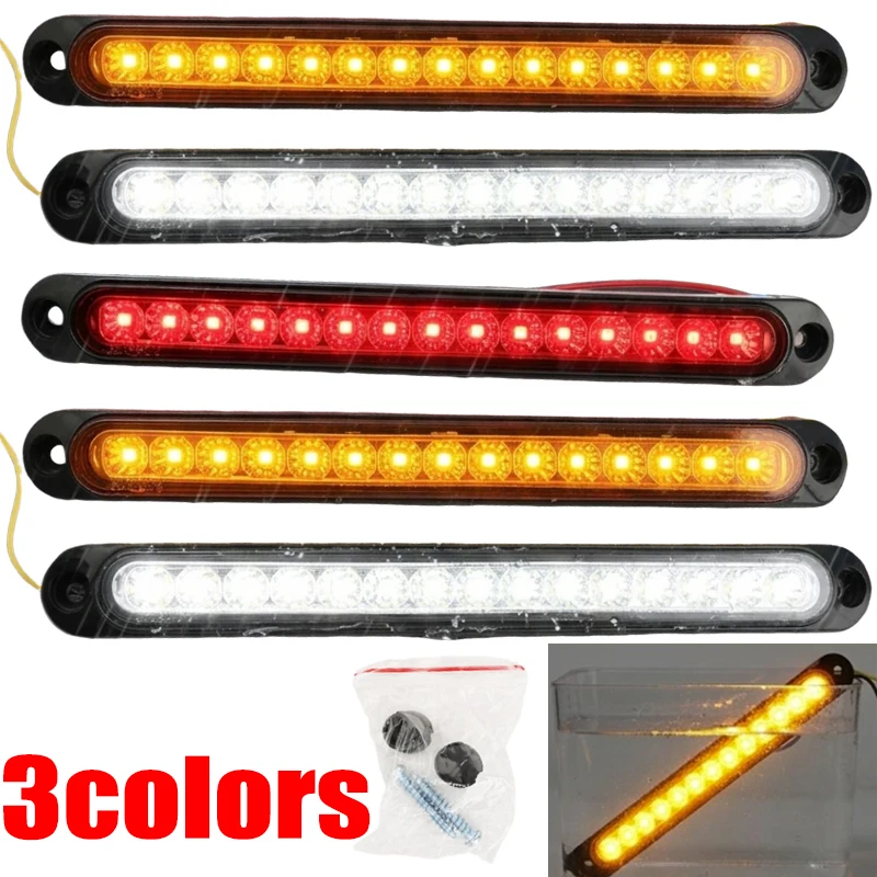 Universal Car Rear Parking Signal Lamp 15LED Brake Lights Long Strip Bar Truck High Mount Stop Warn Light 12V Red/yellow/white