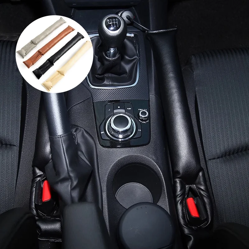 2PCS Car Seat Gap Filler Soft Car Shaped Pads Leather Leak Pads Filler Shims Universal Car Accessories Interior Storage Organize