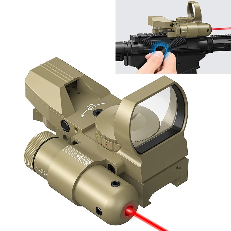

CVLIFE Red Dot Sight Reflex Scope Boresighters Laser Combo 4 Reticle Paintball Sighting with Pressure Pad Switch for 20mm Rail