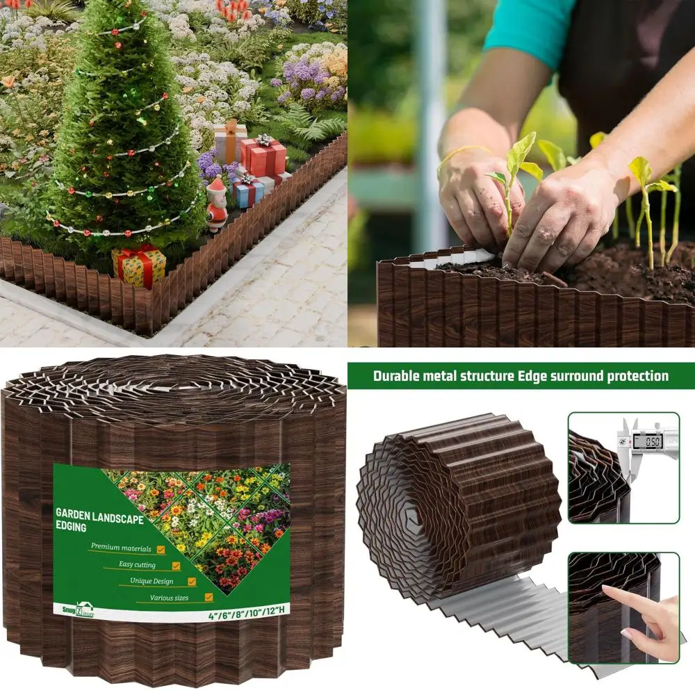 

Прочная коричневая металлическая окантовка газона размером 6x80 футов для садов, клубов и дворов