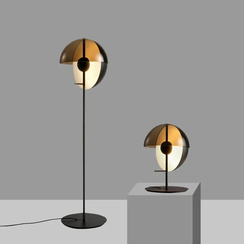 

Italian Minimalist Glass Floor Lamps Hemisphere Corner Table Lights Home Decor for Bedroom Foyer Sofasides Study Vertical Lights
