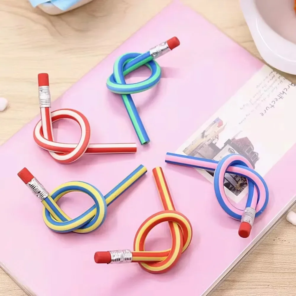 5 Stuks Flexibele Buigpotloden Met Gummen Kawaii Zachte Potloden Voor Studenten Schattige Briefpapier Schrijfgereedschap School Kantoorbenodigdheden