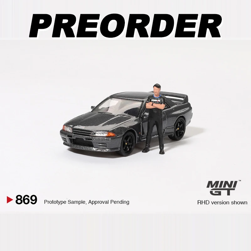 MINIGT 1:64 Skyline GT-R R32 Gunmetal alloy car model 869