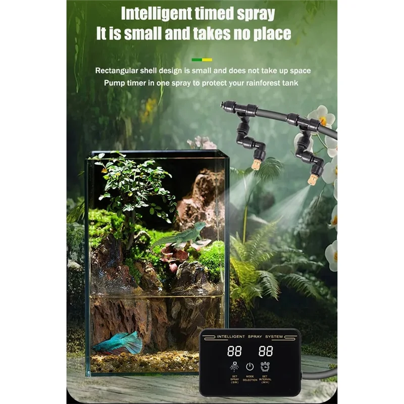 

ABKS-Automatic Electronic Timer Intelligent Spray System Rainforest Crawler Control Sprinkler Kit