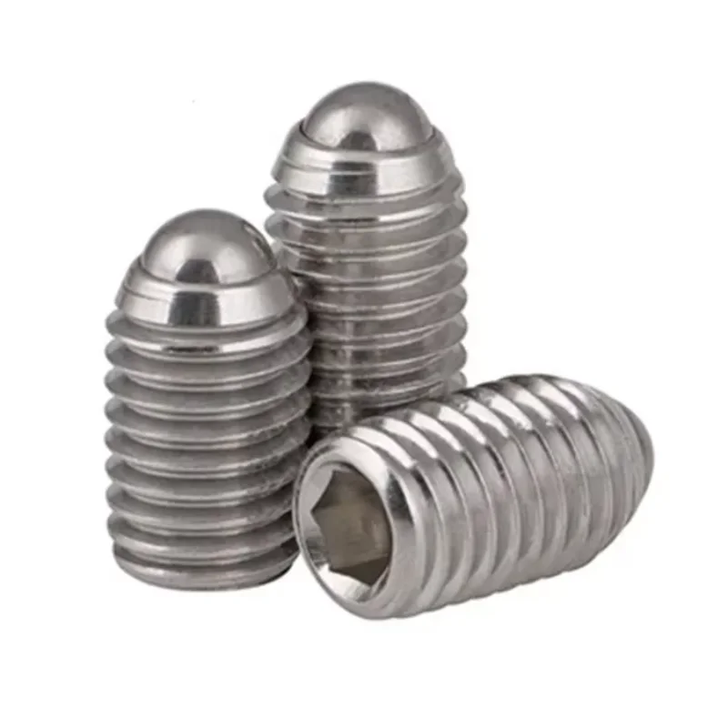 

NSTWO 4pcs high precision M8 M10 M12 thread allen headless set screws hex socket bolts ball end screw stop buffer bolt WHITE