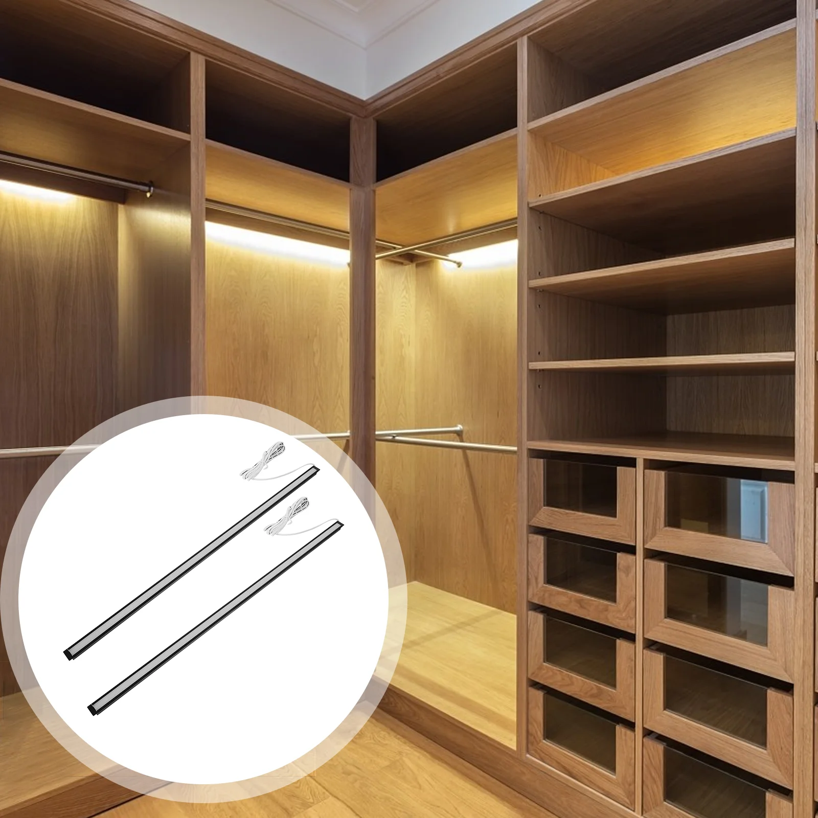 

2 Pcs Light Bar Inductive Charging Cabinet Rechargeable under Lighting LED Lights Kitchen Lamp