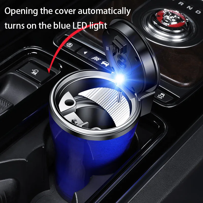 منفضة سجائر عالمية محمولة ، كوب سيارة ، دخاني ، مثبطات اللهب ، 1 LED #2