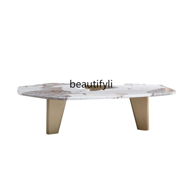 Italian-Style Light Luxury Pandora Shaped Marble Coffee Table Living Room Home Designer Model Advanced Minimalist Furniture